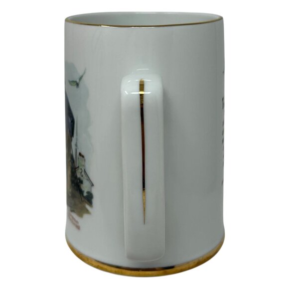 Norman Rockwell "Looking Out To Sea" Ceramic Mug With Gold Trim 1985 - Picture 6 of 12